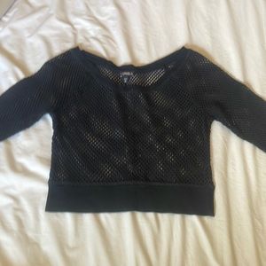 Soft fishnet shirt, Brand:Express, Size XS, Color:Black